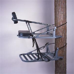 CenterShot Treestand w/ Bench Seat w/Adj Backrest Bar Facing the Tree 'SwiftLoc' Centershot Treestand